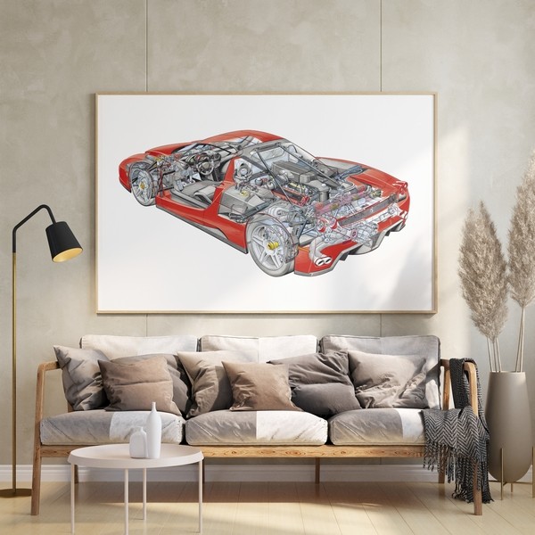 Affiche Ferrari Cutaway